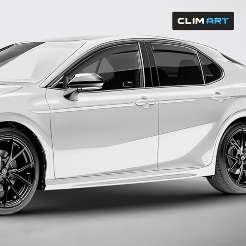 Image of CLIM ART in-Channel Incredibly Durable Rain Guards Compatible with Toyota Camry 2018-2024, Original Window Deflectors, Vent Window Visors, Vent Deflector, 4 pcs. - 618111