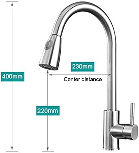 Kitchen Faucet 304 Stainless Steel Drawer Hot and Cold Sink Single Handle Tap Faucets