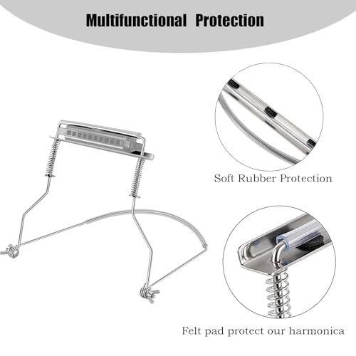 Harmonica Holder Set – 10 Hole Diatonic Blues Harmonica in C Key, Adjustable Holder for Beginners to Professionals - Les Beatles, Paul McCartney, John Lennon, RIngo Starr, George Harrison Harmonica Holder Set - 10 Hole Diatonic Blues Harmonica in C Key, Adjustable Holder for Beginners to Professionals – Image 4