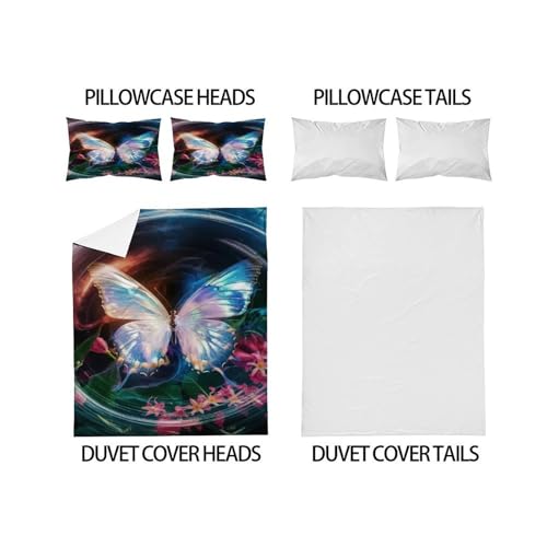 Parure de couette animal papillon thermorégulatrice et infroissable en microfine 220x240 - 4