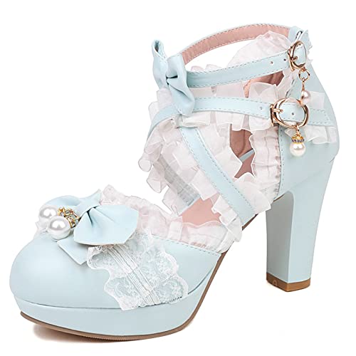 Noeud ruffles lovely chaussures à talon haut et stable