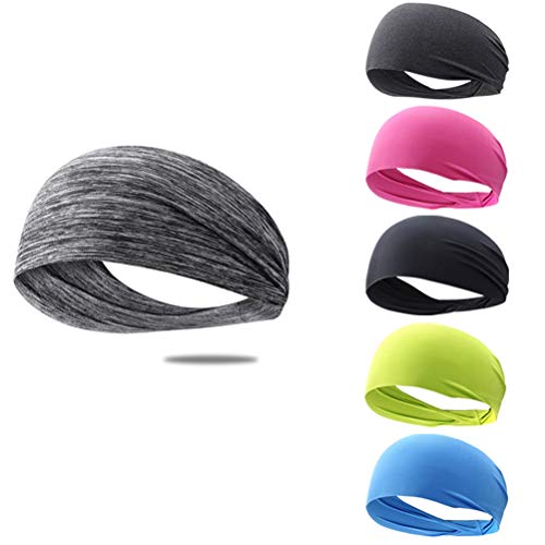 Lioobo 12 faixas de cabelo elásticas para esportes, unissex, faixa de cabeça para ioga, corrida, aca