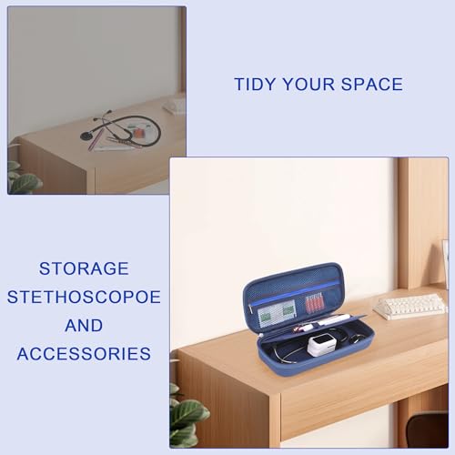 STUKCAZE Stethoscope Case for 3M Littmann Classic III, Lightweight II S.E, MDF Acoustica Stethoscope, Medical Assistant Essentials Hard case with Divider Interlayer for Nurse Accessories (Blue) by stukcaze - Image 3