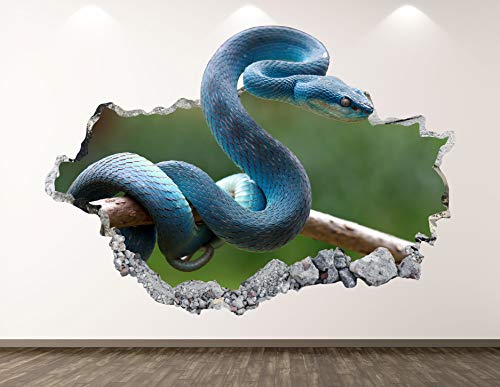 Vinilo Decorativo Serpiente Azul 3D 55.88x35.56 cm