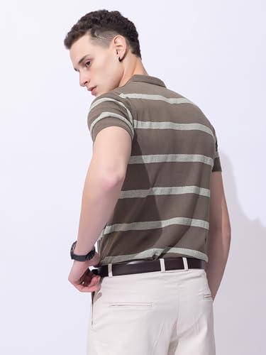 Image of Armisto Men's 100% Cotton Fancy Party Polo T-Shirt /Neutral Colour