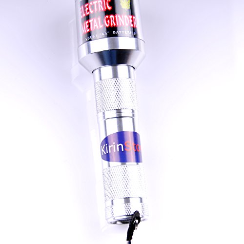 Kirinstores (TM) Flashlight Shaped Herb Tobacco Smoke Spice Crusher Electric Grinder Mill - Silver