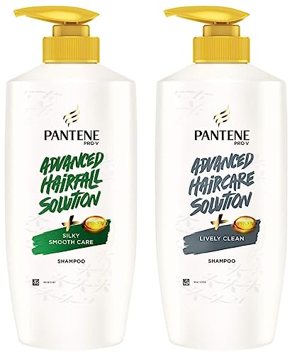 Image of Pantene Advanced Hair Fall Solution Silky Smooth Care Shampoo, 650 ml & Pantene Advanced Hair Care Solution Lively Clean Shampoo, 650 ml