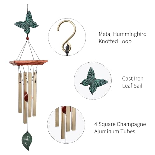 Image of ASTARIN Memorial Custom Wind Chimes for Loss of Loved One, Wind Chimes for Patio Yard Decor, 24'' (Condolences-6)