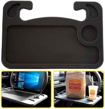 Cutequeen Steering Wheel Tray for Eating Computer Laptop - Grey o...