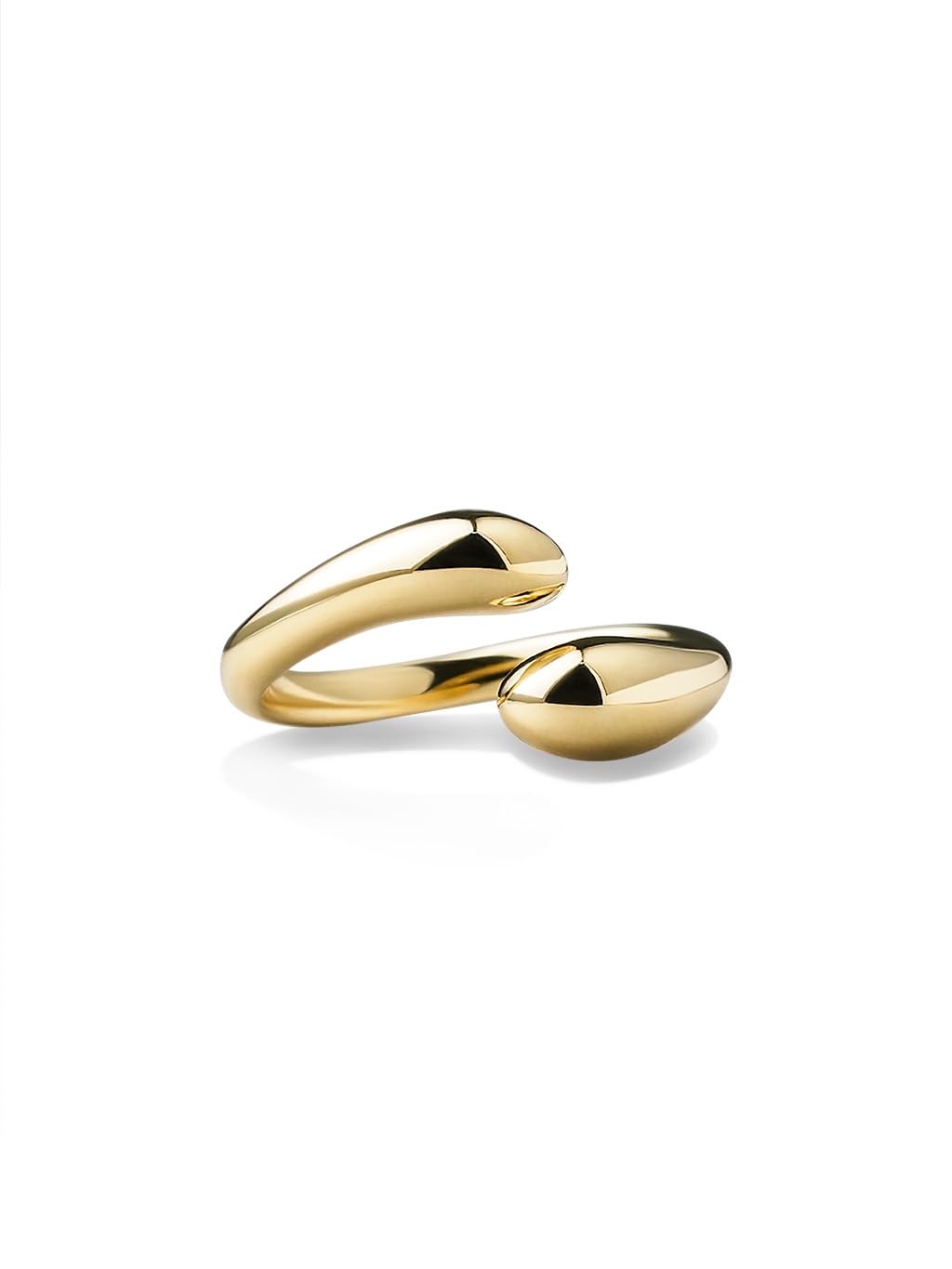 Damen Schmuck Verstellbarer offener Ring Edelstahl 18k vergoldet Wasserfester Schmuck Geschenk für Damen Gold 52