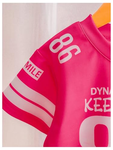 MakeMeChic Girl's Letter Graphic V Neck Tee Shirt Short Sleeve Summer Jersey Top4