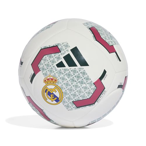 adidas Unisex Adulto Real Madrid Home Club Recreation Ball, White/Aurora Ivy, 5