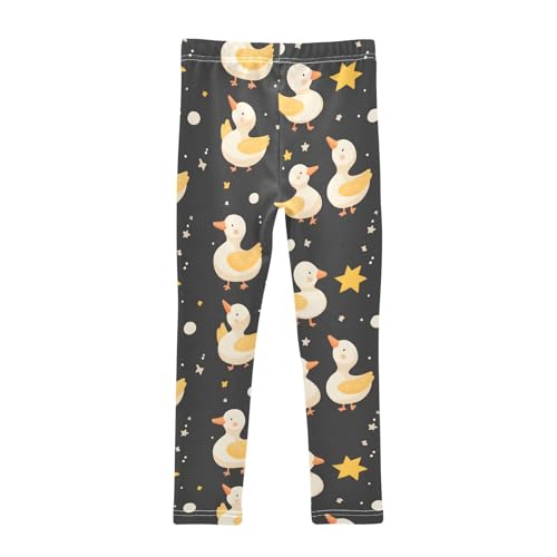 Geese Star Yellow Girls Leggings Athletic Pants Tights Stretch Bottom2