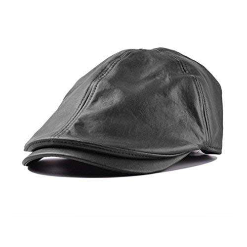 Mens/women vintage leather beret cap peaked hat newsboy sunscreen…