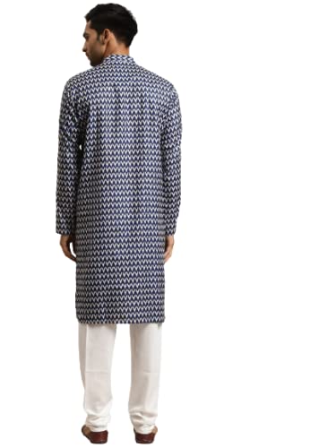Image of SOJANYA Men's Jacquard Silk Long Kurta - Diwali Celebration Ethnic Wear for Men