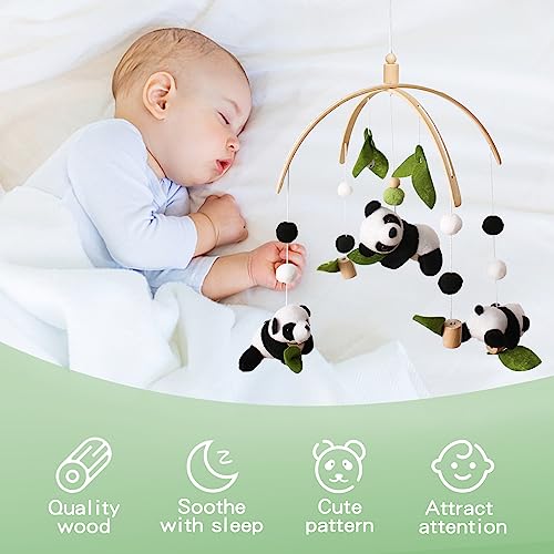 Baby Mobile for Crib, Nursery Mobile Decor, Panda Decoration for Infant, Soft Mobile for Boy, Girl - Image 6