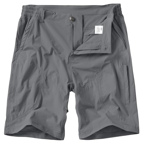 linlon Men's Hiking Cargo Shorts Quick Dry Lightweight Travel Shorts with Pockets for Fishing Camping l #6227-Grey-36