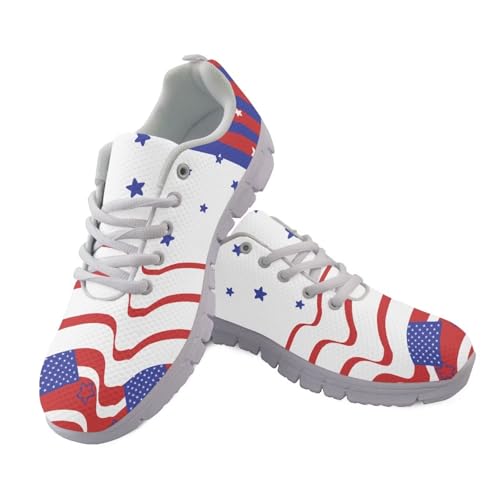 Image of GIFTPUZZ Mens Lace Up Athletic Trainers Running Sneakers Wedge Breathable Gym Lightweight Sports Tennis Shoes