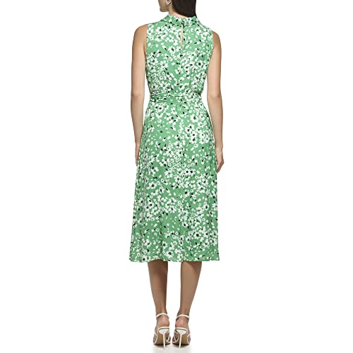Image of Karl Lagerfeld Womens Floral Waist Detail Midi Dress