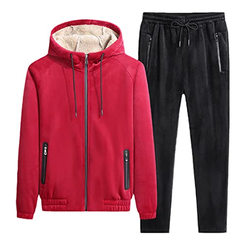 Combinaison de sport contre le froid extrême pour homme randonnée rouge