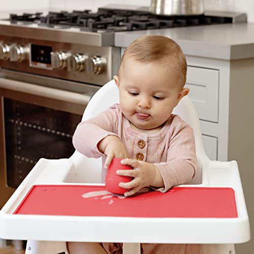 Ezpz Tiny Collection Set (Coral) - 100% Silicone Placemat, Cup & Spoon For First Foods + Baby Led Weaning + Purees - Designed By A Pediatric Feeding Specialist - 6 Months+ #TOP6