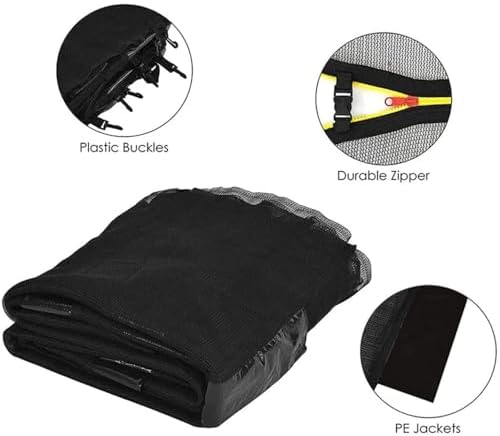 Trampoline Safety net, Jumping Replacement net, Perfect for Most Trampolines, Equipped with Protective Buckles and Reinforced Hooks, nets only