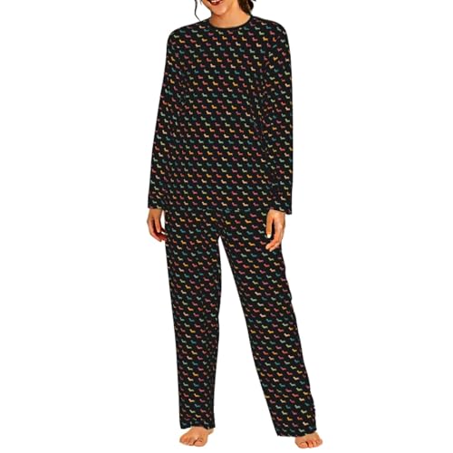 Pyjama teckel pour femme avec ensemble assorti doux à manches longues