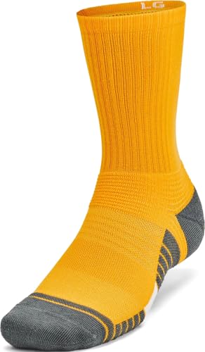 Under Armour - Unisex Team Crew Socks, Color Steeltown Gold (750), Size: Medium