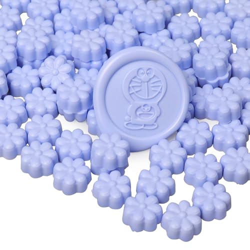 fsalisa 花型 シーリングワックス 105粒 シーリングスタンプ 封蝋 シーリング ワックス スタンプ用 招待状 結婚式 祝福 告白 記念日 誕生日 祝い 手紙 メッセージカード (空色)