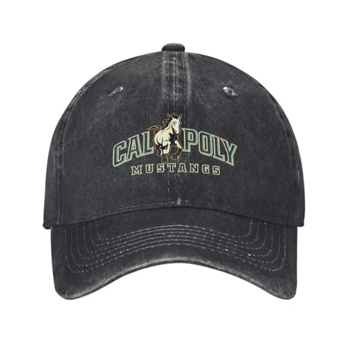 Cal Poly Mustangs Hat Adjustable Baseball Cap Unisex Casual Sports Hat Black