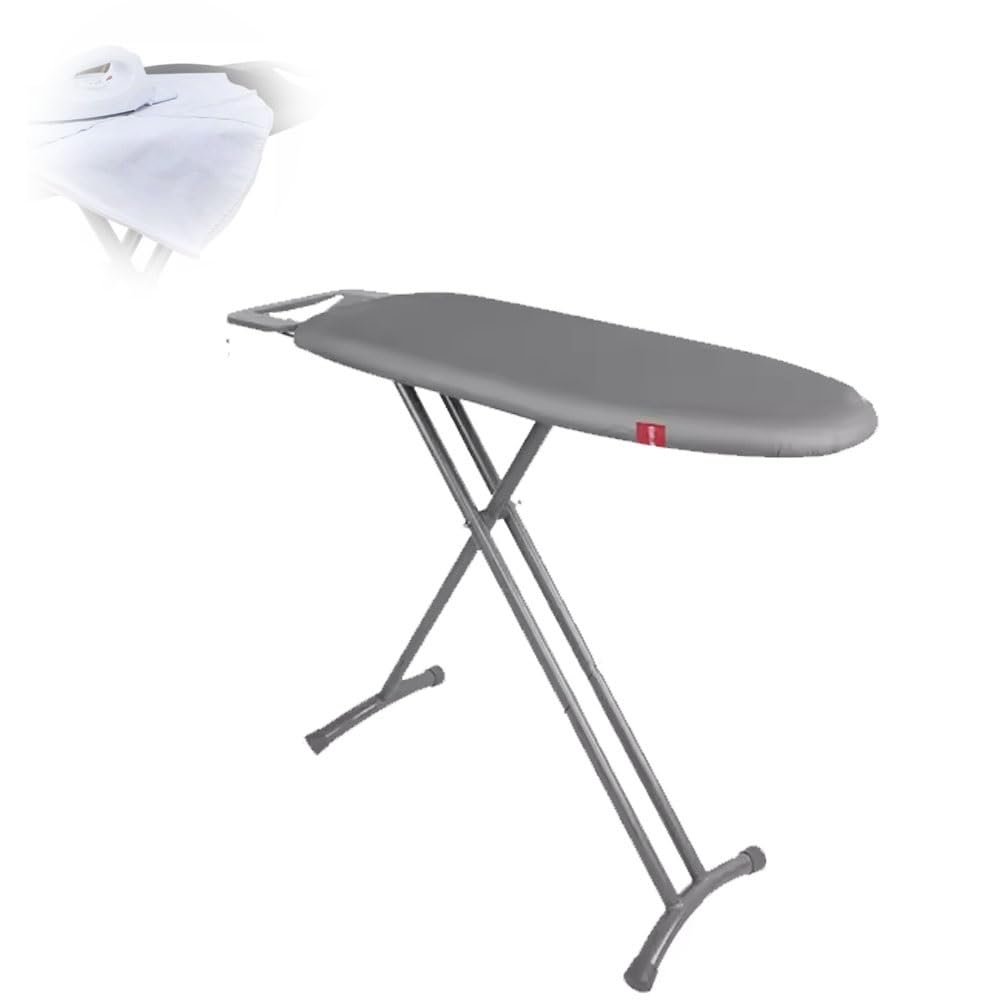 Tabla de planchar portátil, diseño de mesa plegable con cubierta térmica, patas antideslizantes, marco de metal resistente, ideal para uso en el hogar o dormitorio