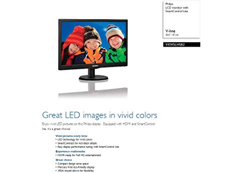 Image of Philips 193V5LHSB2 18.5-inch LCD Monitor (Black)