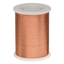 Magnet Wire, Enameled Copper Wire, 42 AWG, 1.0 Lbs, 51313 Length, 0.0026" Diameter, Natural