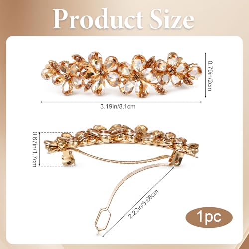 Pinza para cabello con cristales dorados decorativos miniatura 2