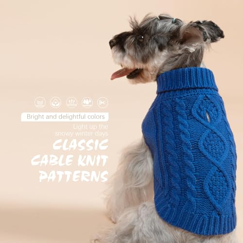 Image of BINGPET Dog Sweater for Small Medium Dogs, Turtleneck Knitted Clothes
