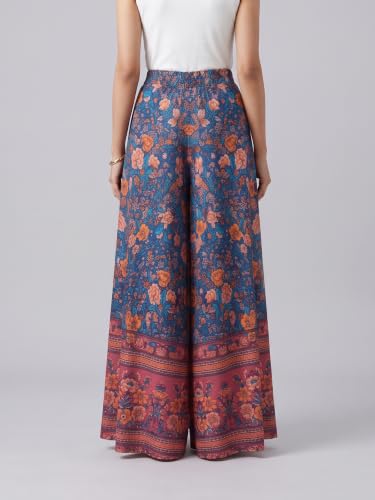 Image of HELLCAT Trousers for Woman | Palazzo Pants | Wide Leg Printed Palazzo | Women Casual Trouser | Korean Trousers