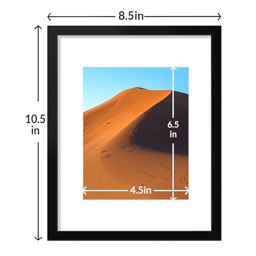 Image of LaVie Home 8x10 Picture Frame Black Set of 10, Display 5x7 with Mat or 8 x 10 Without Mat Picture, Photo Frame Collage for Wall Gallery or Table Deco, Hanging or Tabletop Display