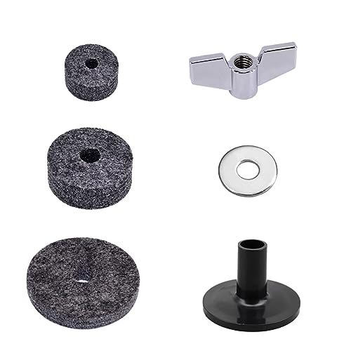 BIUDECO Drum Kit Cymbals Felt Pad Butterfly Nut Hi Hat Accessories Cymbal Felt Washers Replacement Parts