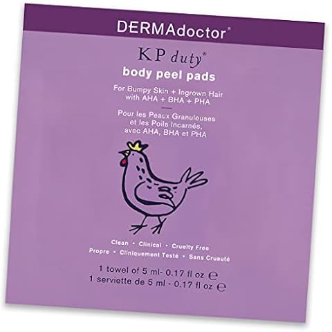 DERMAdoctor KP Bump Eraser Dermatologist Formulated Exfoliating Body Peel Pads for KP, Bumpy Skin & Ingrown Hairs with AHA+BHA+PHA to help treat and hydrate skin - 10 count Cover