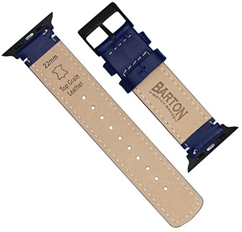 Image of BARTON WATCH BANDS - Top Grain Leather Watch Bands Compatible with Apple Watch Models - 1, 2, 3, 4, 5, 6, 7, 8, 9, 10, SE, Ultra & Ultra 2