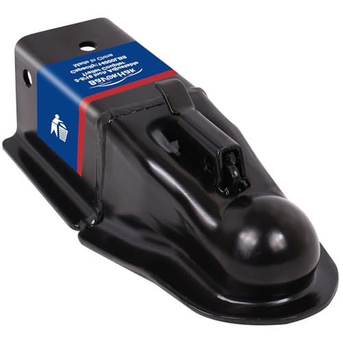 2-5/16 Ball Straight Trailer Coupler for 3 Channel Tongue 14 000 lbs GTW Capacity Heavy Duty Steel Coupler with Posi-Lock Latch Black Powder Coated Finish for RV & Car Hauler