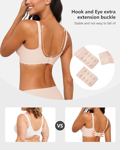Women's No Underwire Wireless Bras Seamless Full Coverage Support Scalloped Wave Padded Bralette Daily Wear3