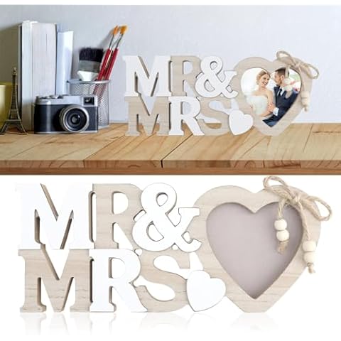 Mr & Mrs Heart Wedding Photo Frame Cover