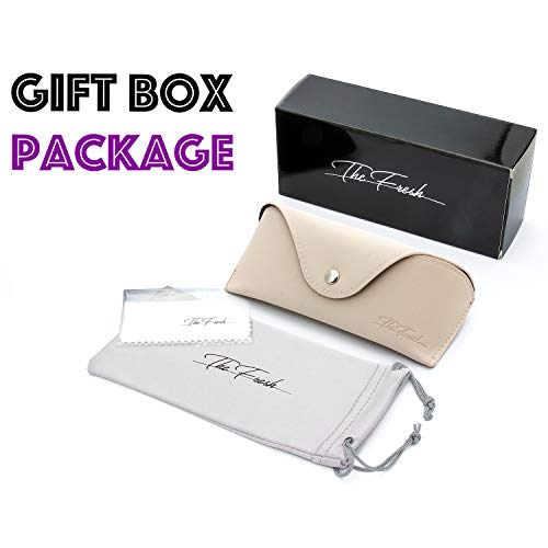 Image of The Fresh High Definition Polarized Wrap Around Shield Sunglasses for Glasses - Leather Eyeglasses Case