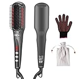 Hair Straightener Brush, Infrared Ionic Straightening Hair Brush with 16 Heat Levels for Women Hair Styling Tools Frizz-Free Auto-Off Safe & Easy to Use, Straightening Comb for Salon at Home