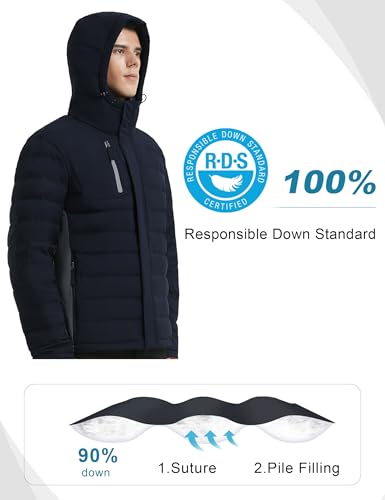 Bakery Men's Puffer Jacket Lightweight Water Resistant Hooded Down Jacket Insulated Winter Warm Coat2