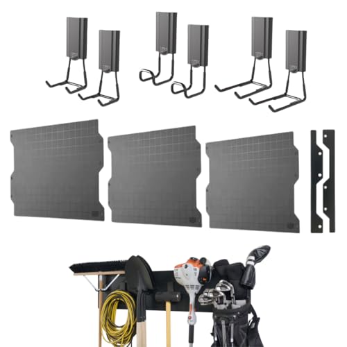 Gator Magnetics Wall Storage & Organization Kit Includes (3) 16.75 x 12 Steel Wall Panels (6) 25 lb Magnetic Hooks (2 Open 2.5 2 Closed 2.5 2 Open 4) and Edge Caps Garage & Home Organizer