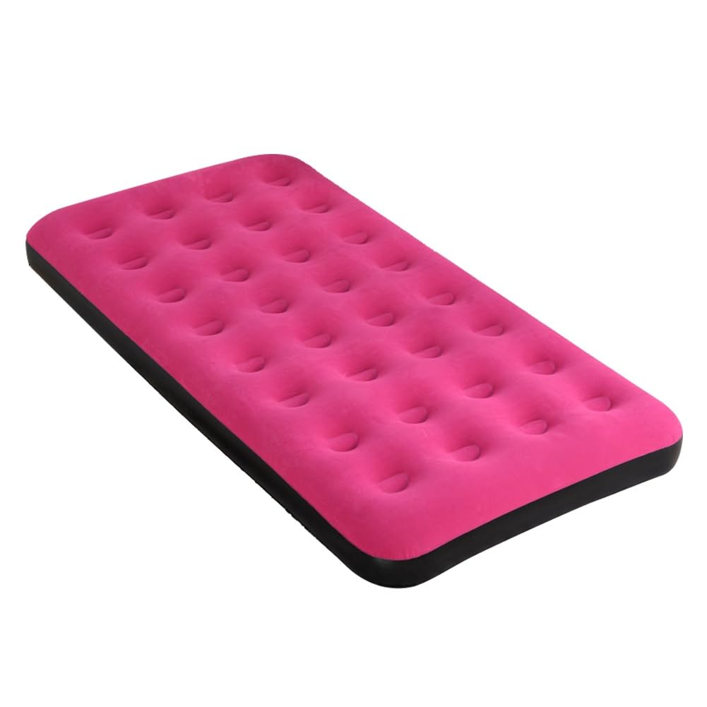 Estera de Camping autoinflable Doble, Equipo de Camping, Doble, Individual, Plegable con Bomba de pie, Adecuada for Acampar y en Coche(Pink,185X72X22cm)