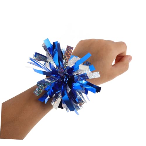 Pompons de cheerleading bleu argent accessoires spectacles fêtes enfants - 3