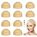 10 Pack Dreamlover Beige Stocking Wig Caps, Flesh Color Stretchy Nylon Close End Wig Caps, Each Paper Board Contains 2 Wig Caps (Beige)